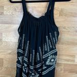 Cecico Sheer Tank Blouse w/Embroidery and a keyhole front tie Black Photo 3