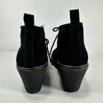 White Mountain Lambert Wedge Ankle Bootie Black Suede Lace Up 8 1/2 Photo 3