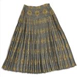 Calliope Vintage Jewel Damask Print Pleated Maxi Skirt Taupe 10 Tan Photo 12