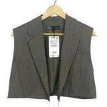 ZARA NWT Cropped Lyocell Blend Raw Hem Vest in Olive Green Size S Photo 0