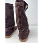 Coach Womens Boots Brown Maressa Suede Mid Calf Monogram Logo Buckle US 7.5 B Photo 7