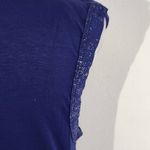 Michael Lauren  Blue Knit Tank with Shimmer Accents NWT Size Medium Indigo Top Photo 4