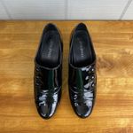 Studio Works  Black Patent 50s Style Office Shoe Slip On Heel Button Accent 8.5 Photo 1