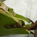 PORTLAND LEATHER | Super Unicorn Green Apple Zipper Dark Brown Handles | Medium Photo 6