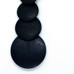 Black Wood Layered Circle Tiered Dangle Earrings Photo 2