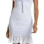 Sage  COLLECTIVE Womens Smocked Ruffle Mini Dress Light Blue Pleated Size 14 -NWT Photo 0