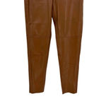 ZARA High Waist Faux Leather Leggings Brown Size Medium Photo 4