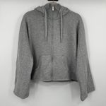 Calvin Klein Performance Grey Cropped Zip Up Hoodie Athletic Athleisure Womens L Photo 0