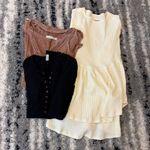 Free People We The Free Lot of 3 Tops Size Small Waffle Knit Thermal Cotton Photo 1