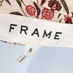 frame denim  100% Silk Floral Print Cottagecore Ruffle Tie Neck Midi Dress Small Photo 9