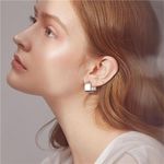 Chunky 925 Silver Square Hoop Earrings Photo 5