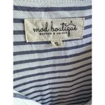 Mod Boutique  Navy and White Striped Button Down Shirt size small Photo 8
