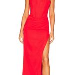 Bardot Strapless Midi Saira Dress in Orange Photo 0