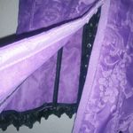 Frederick's of Hollywood  34 Corset Bustier Hook Front Lace Up Back Purple Black Photo 2