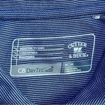 Cutter and Buck Womens Polo Shirt Medium Blue Striped Moisture Wicking DryTec Golf Photo 2