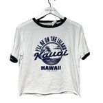 Retro Roll Cropped Kauai Tee NWT Navy & White Boxy Fit Blue Size L Photo 1