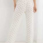 Aerie  thick knit crochet tassel white pants boho coastal Nwot casual $89 spring Photo 1