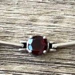 Garnet Mother of Pearl Moonstone Sterling Silver Necklace Photo 4