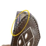 Brown Genuine Leather Calf Hair Aztec Ribbon Trim Belt Size 40 Photo 2