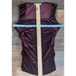 Boston Proper  S Burgundy Plum Velvet Ruched Tank Top Photo 2