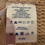 Lands' End Cable Knit Wool Poncho Women's S/M Beige Western Fringe Boho Hippie Photo 5