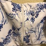 BANJUL  Blue Porcelain Floral Print Puff Sleeve Corset Crop Top size M . Photo 8