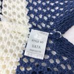 POL  Cream and Navy Blue Cardigan‎ Sweater with Hoodie Bold Stripes Size S Photo 10