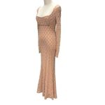 Bardot Revolve Adoni Lace Midi Dress Size 6 Beige Long Sleeve Cocktail NWT Photo 7