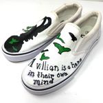 LEINIER hand painted slip on sneakers, size 40, NWOT White Photo 1