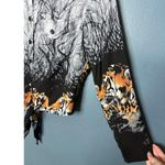 Painna Long Sleeve Crop Top Womens Med/Large Art To Wear Tiger Goth Grunge Y2K Black Photo 6