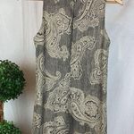 Jones New York 100% Silk Gray & Tan Paisley Print Sleeveless Maxi Dress 8 Photo 2