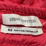 Urban Outfitters Shirred Ruffle Crop Top Women's Size Medium 100% Cotton Red Photo 6