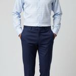 Proper Cloth Check Long Sleeve Button Down Shirt Classic Tailored Menswear Sz 17 Blue Photo 0