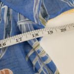 Cocomo Gauzy Floral Pintuck Popover‎ Blouse Top Blue Yellow Size Large Tropical Photo 5