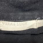 Vera & Lucy Black Floral Embroidered Button Down Distressed Denim Jeans Jacket M Photo 3