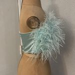 Missguided  Mint Green Feather Strapless Crop Top 6 Coquette Mermaid Fairy Party Photo 3