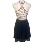 Lulus LULU’S “Good Deeds Black Lace-Up Dress” lightweight Georgette fabric. Small. EUC Photo 9