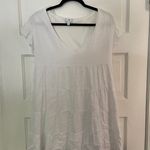 Socialite White Short Sleeve Flowy Dress  Photo 0
