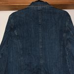 Denim Jacket with Ruffle Trim Blue Size XXL Photo 4