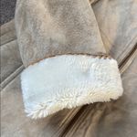 Sonoma  Tan Suede Leather Faux Fur Lined Hooded Jacket SIZE L Photo 7