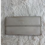 Coach Vintage Beige Leather Turnlock Wallet Clutch Foldover Billfold Card Holder Photo 2