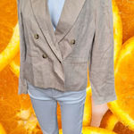 Ralph Lauren Lauren Petite Linen Blend Double Breasted Blazer Pro Jacket 4P Photo 0