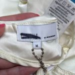 Danielle Bernstein  High Neck Charmeuse Satin Crop Halter Tank Top Vanilla Cream Photo 2