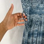 Tyler Boe Fit & Flare Dress Womens 4 Blue Crocodile Alligator Print Cap Sleeve Photo 4