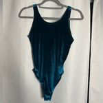 ZARA  Teal Velvet Sleeveless Tank Bodysuit Small Photo 2