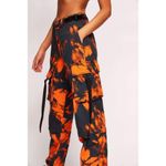 Jaded London Tie Dye Cargo Jogger Pants Orange Black Size 4 High Rise Halloween Photo 3