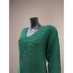 Vintage Reed Hunter Green Knit Floral Embroidered Sweater Tunic Ramie Cotton S Photo 1