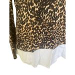 Faded Glory  Animal Print Full Collar Lightweight Long Sleeve Blouse Size Large-E Photo 5