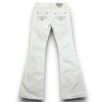 EXPRESS NEW Rerock for White Low Rise Flare Denim Jeans Silver Stitching Size 4 Photo 4