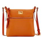 Dooney & Bourke Dillen Letter Carrier Caramel Color Pebbled Leather Lightweight Photo 0